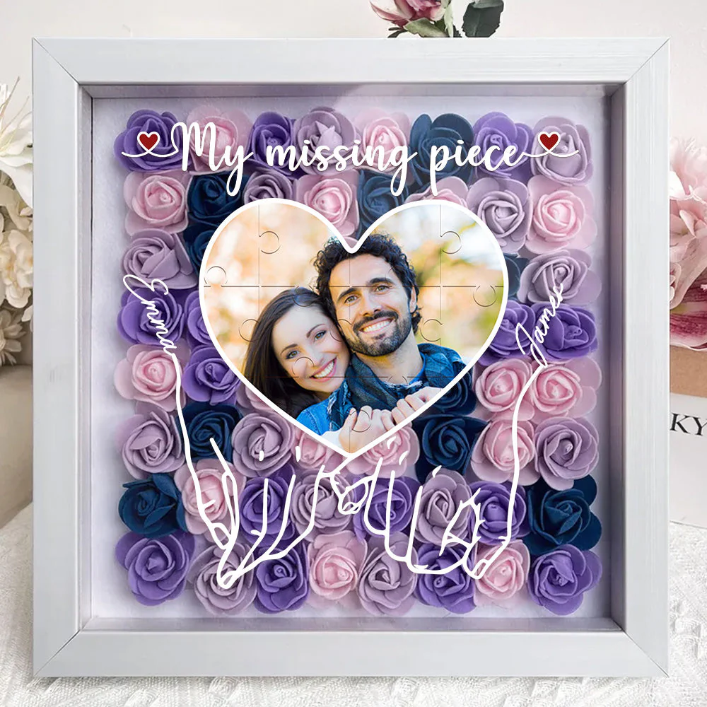 My Missing Piece - Personalized Custom Flower Shadow Box - Image 5