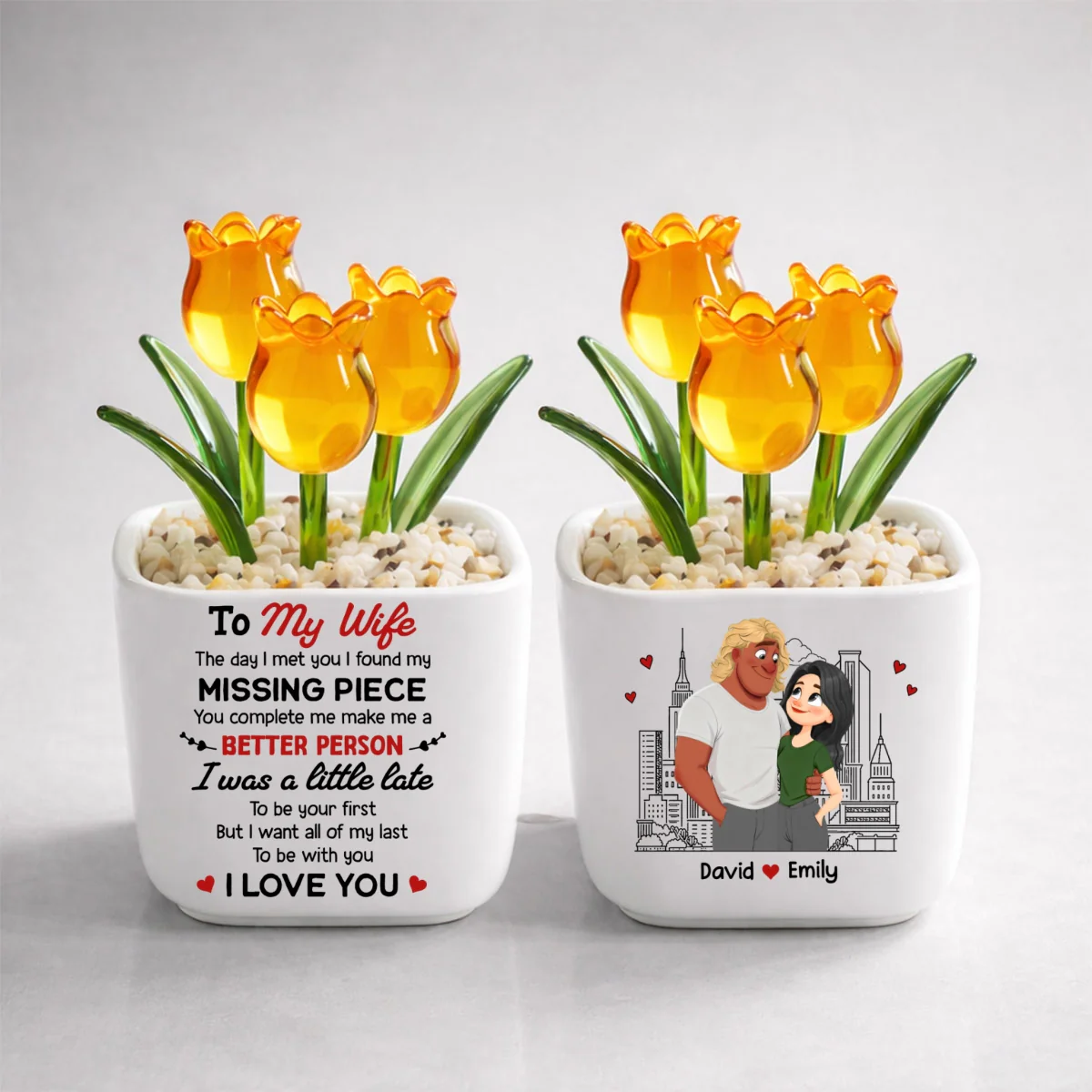 My Missing Piece - Personalized Custom Glass Everlasting Tulips - Image 10