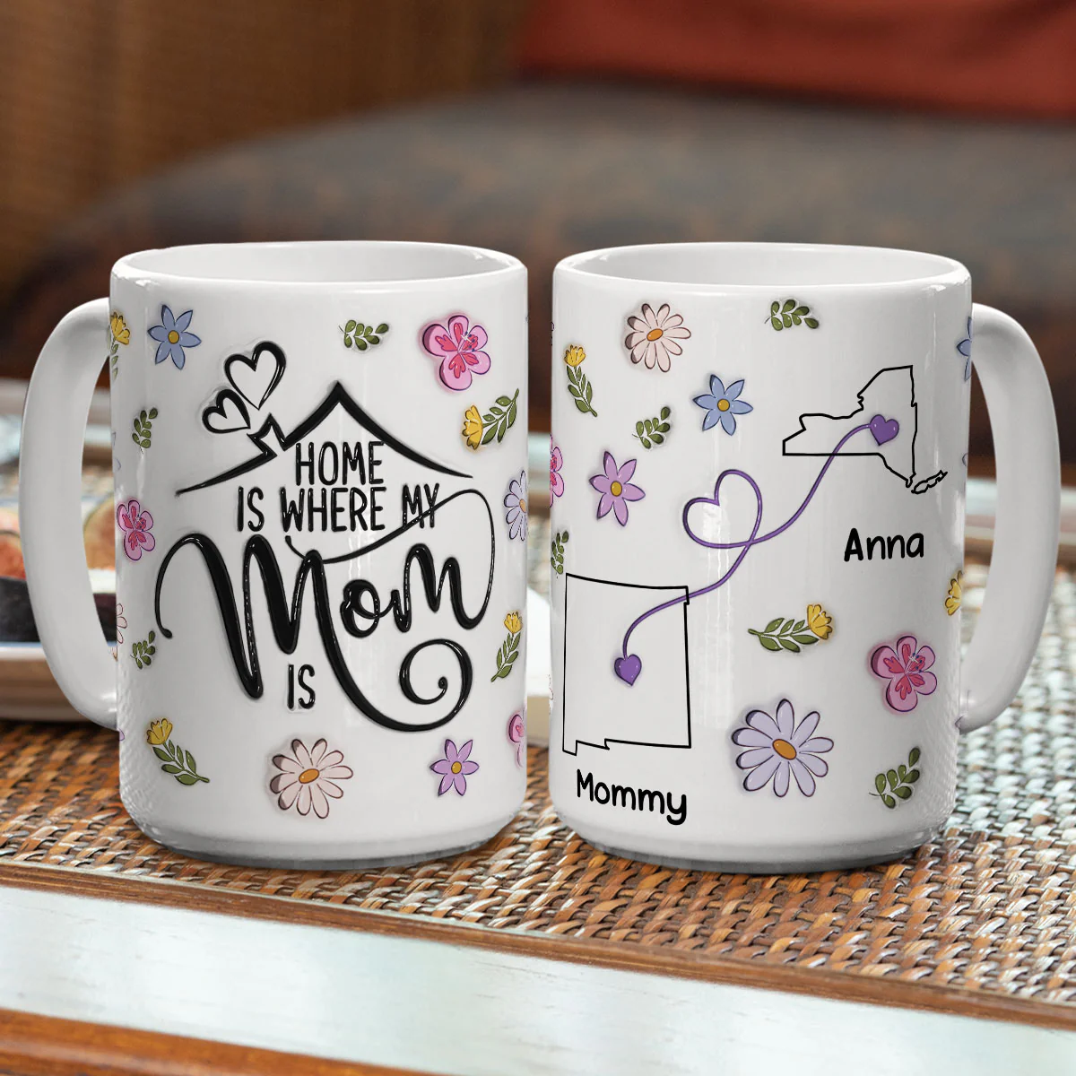 My Mom Is My Home - Personalized Custom 3D Inflated Effect Mug - Image 4