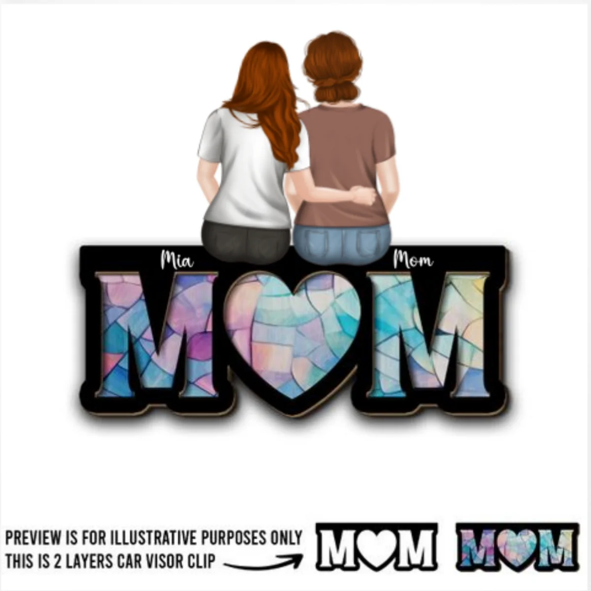 My Mom - Personalized Custom Car Visor Clip - Image 5