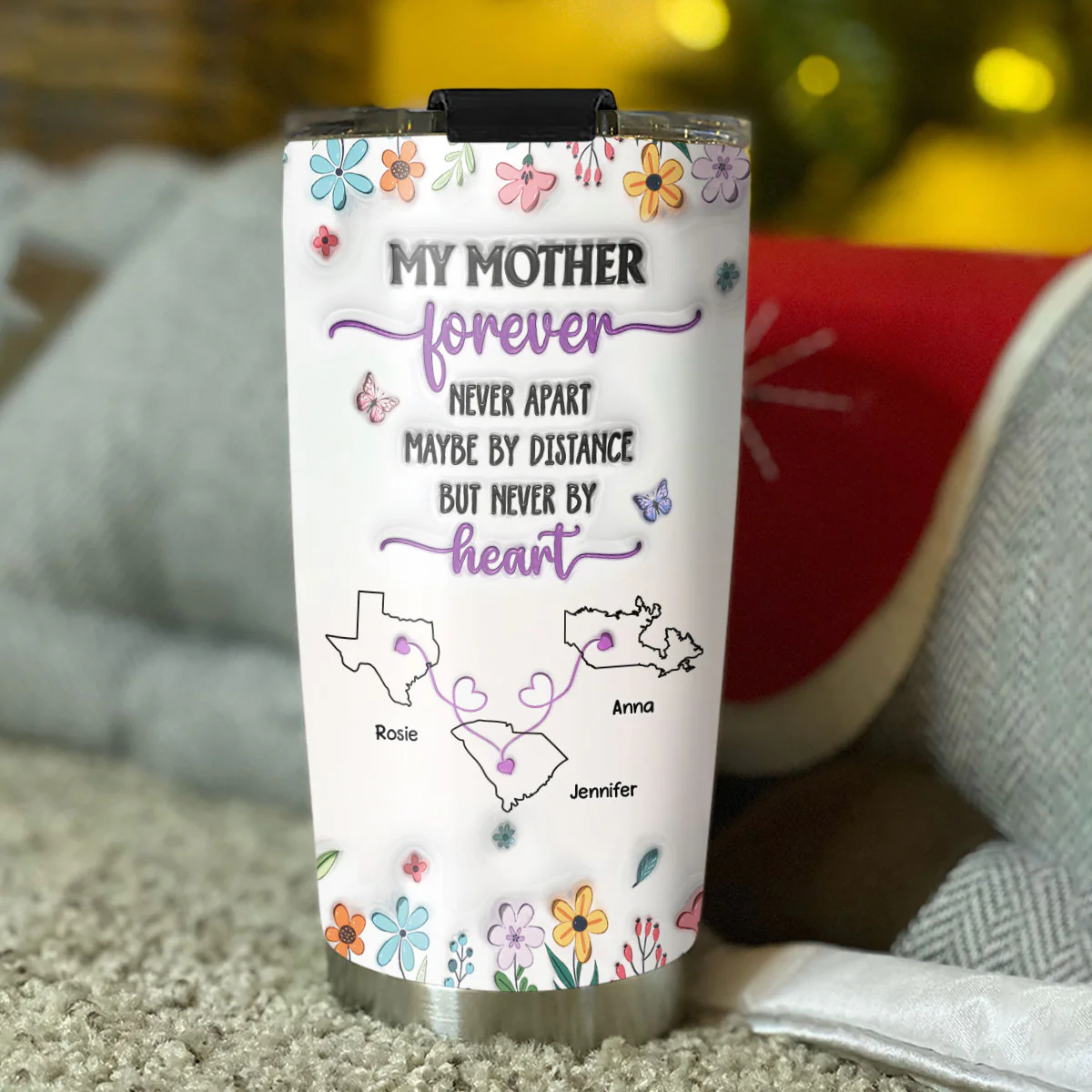 My Mother Forever - Personalized Custom 3D Inflated Effect Tumbler - Image 2