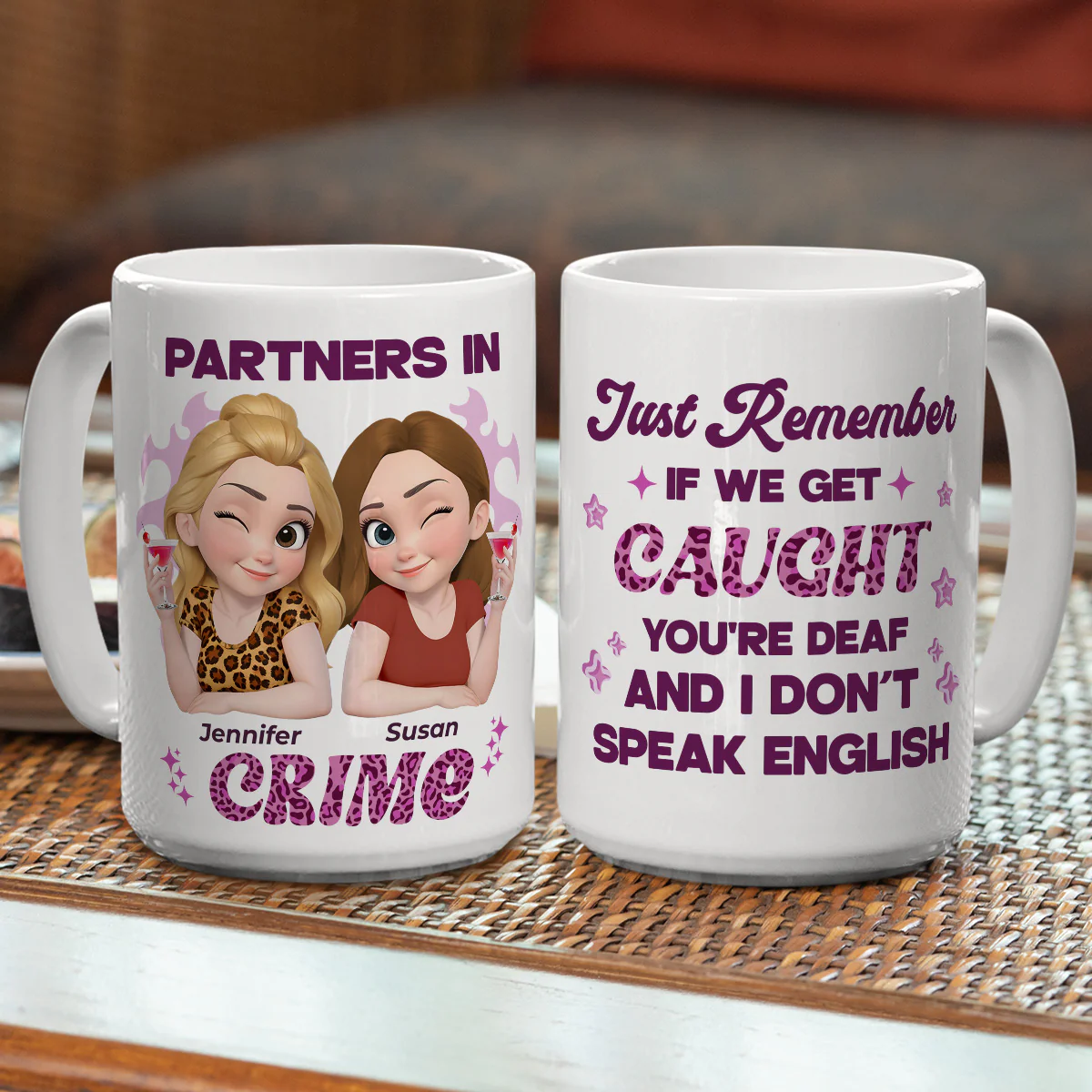 My Partner In Crime - Personalized Custom Coffee Mug - Image 5