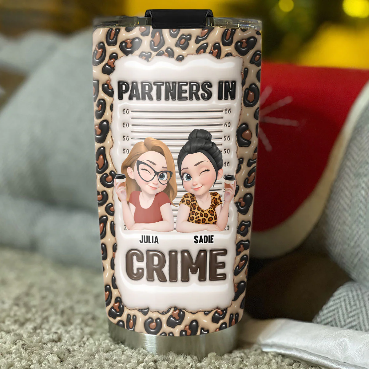 My Partners - Personalized Custom 3D Inflated Effect Tumbler - Image 4