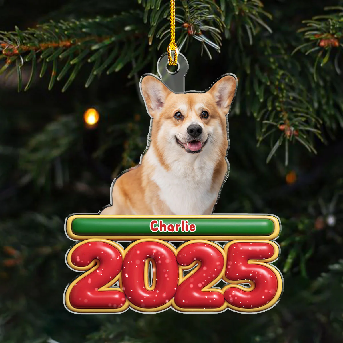 My Pet Is Here Photo - Personalized Custom Acrylic Ornament - Image 3