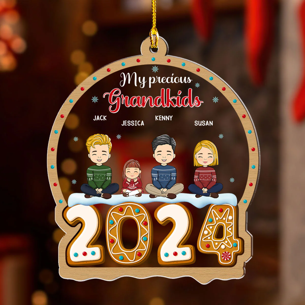My Precious Grandkids - Personalized Custom Acrylic Ornament - Image 2
