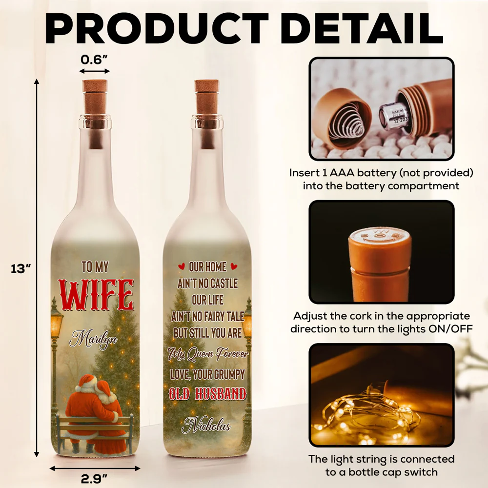 My Queen Forever - Personalized Custom Bottle Lamp - Image 5