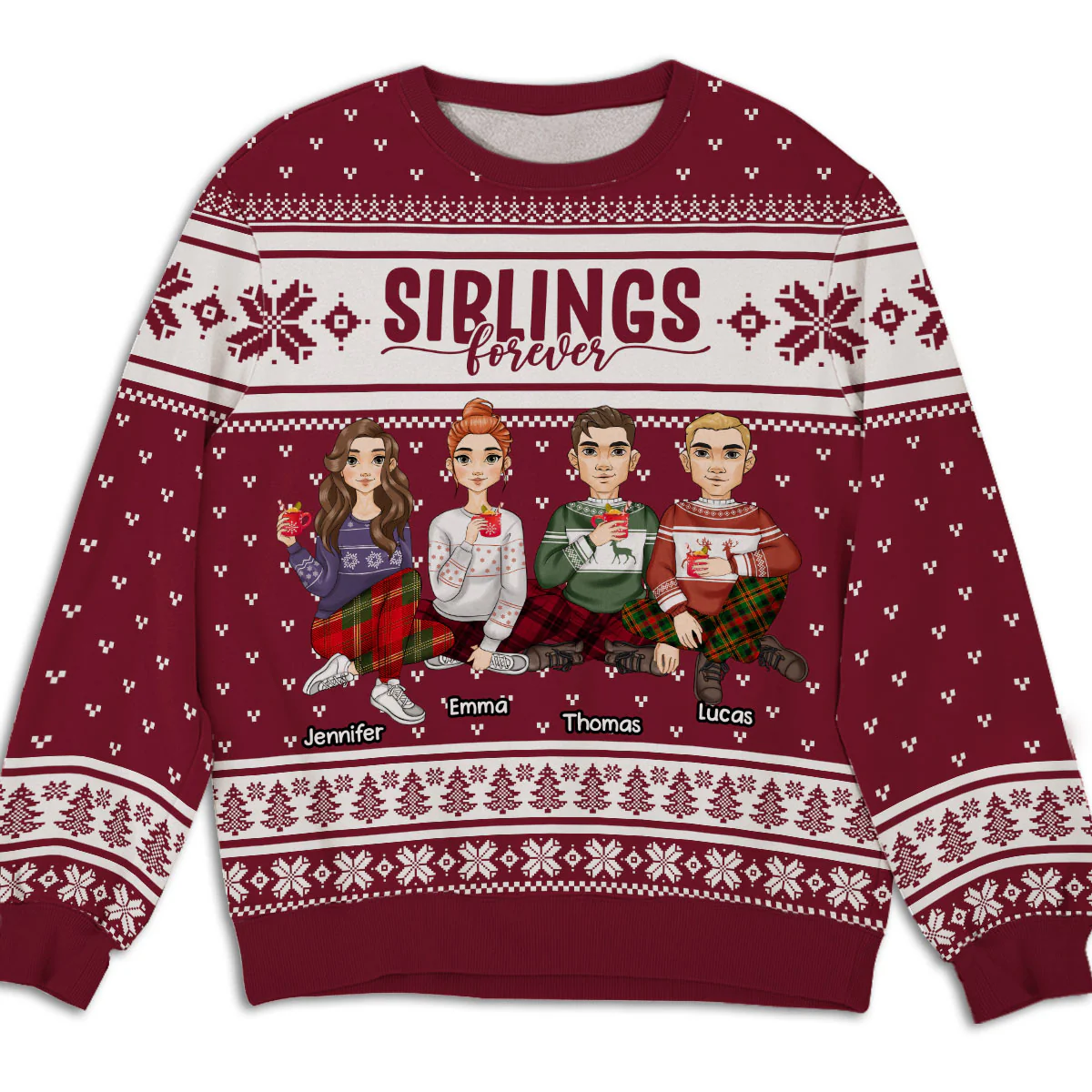 My Siblings Are My Best Friends - Personalized Custom All-over-print Sweatshirt