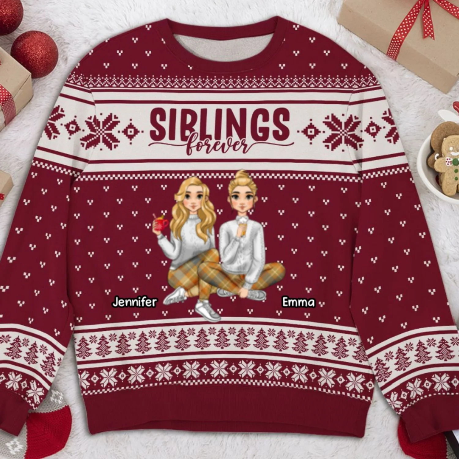 My Siblings Are My Best Friends - Personalized Custom All-over-print Sweatshirt - Image 5