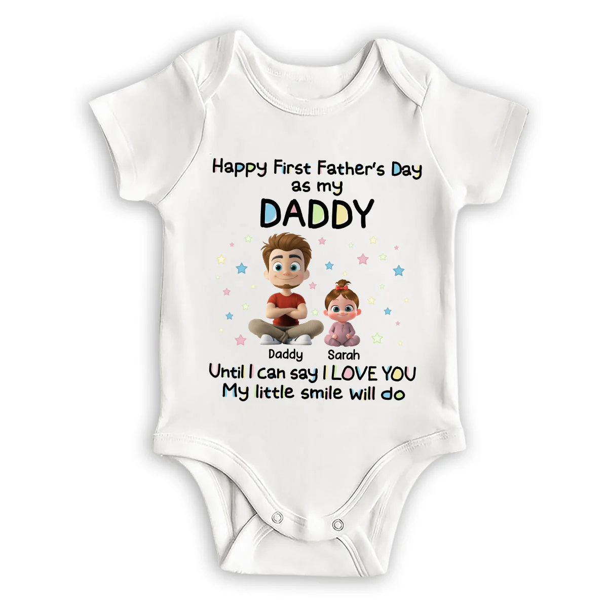 My Smile For Daddy - Personalized Custom Baby Onesie