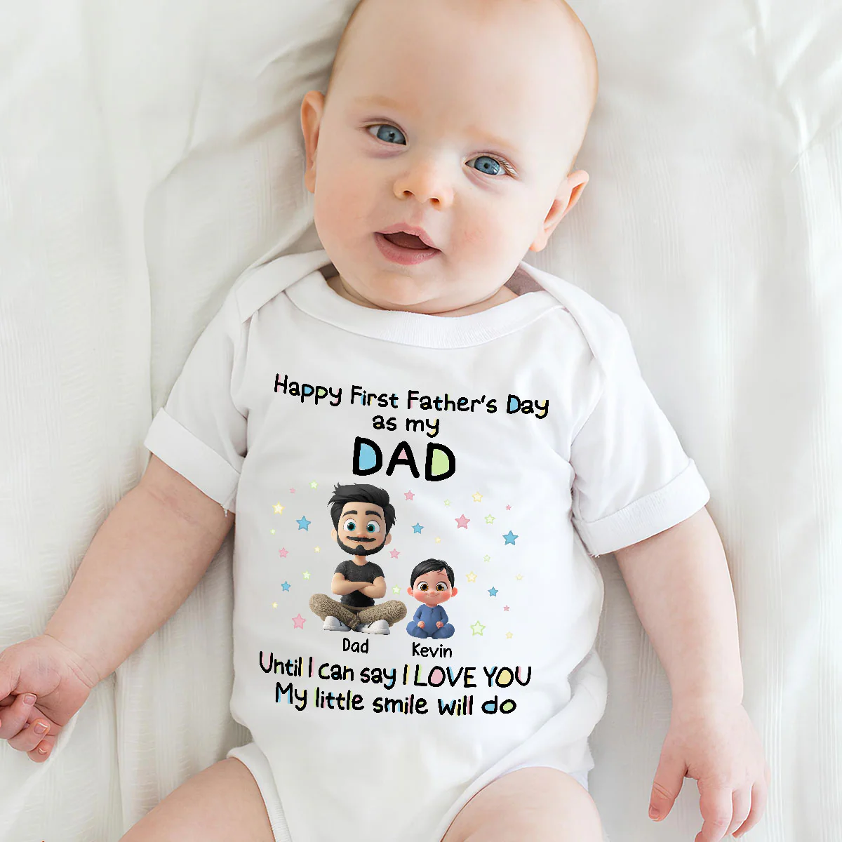 My Smile For Daddy - Personalized Custom Baby Onesie - Image 6