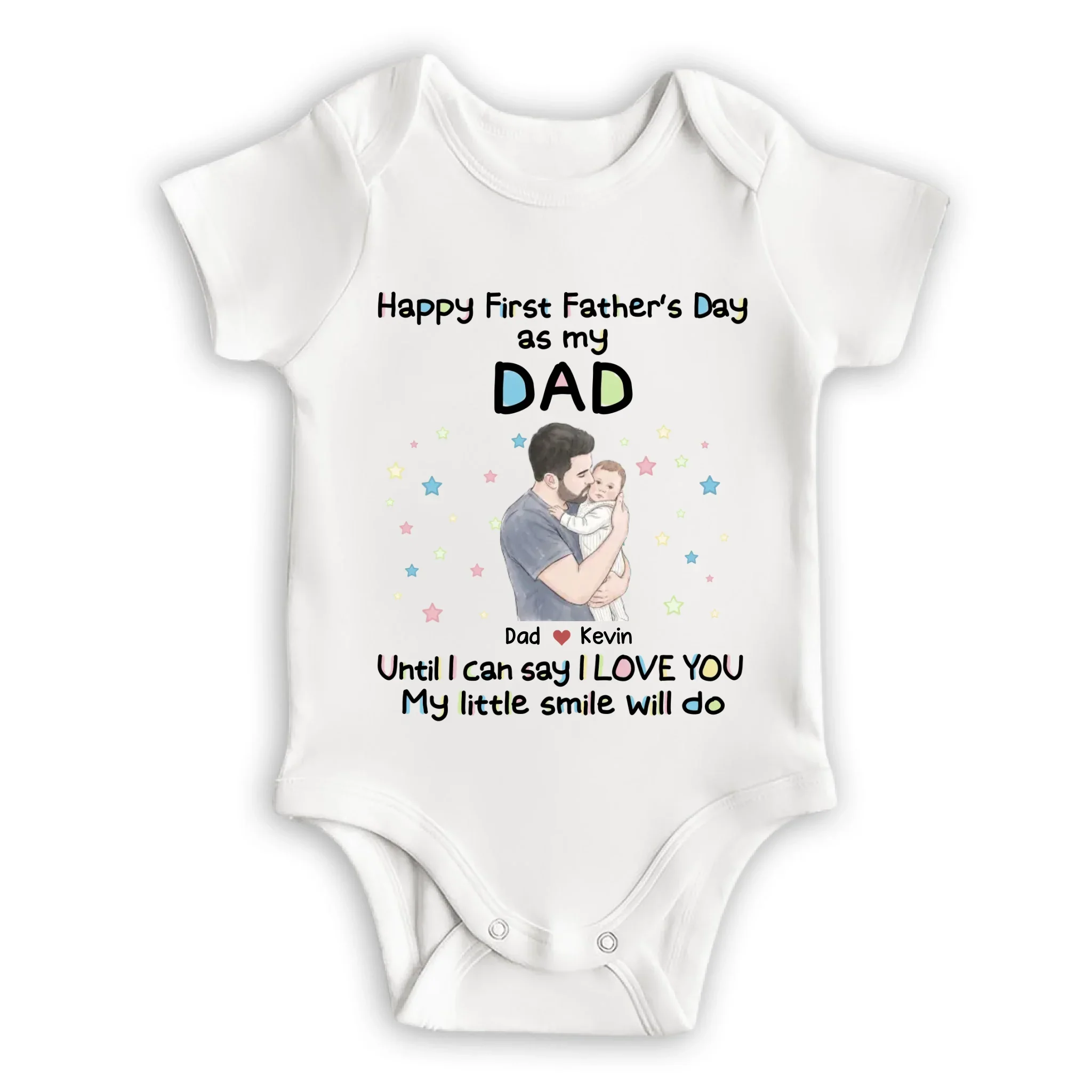 My Smile For Daddy Photo - Personalized Custom Baby Onesie - Image 7