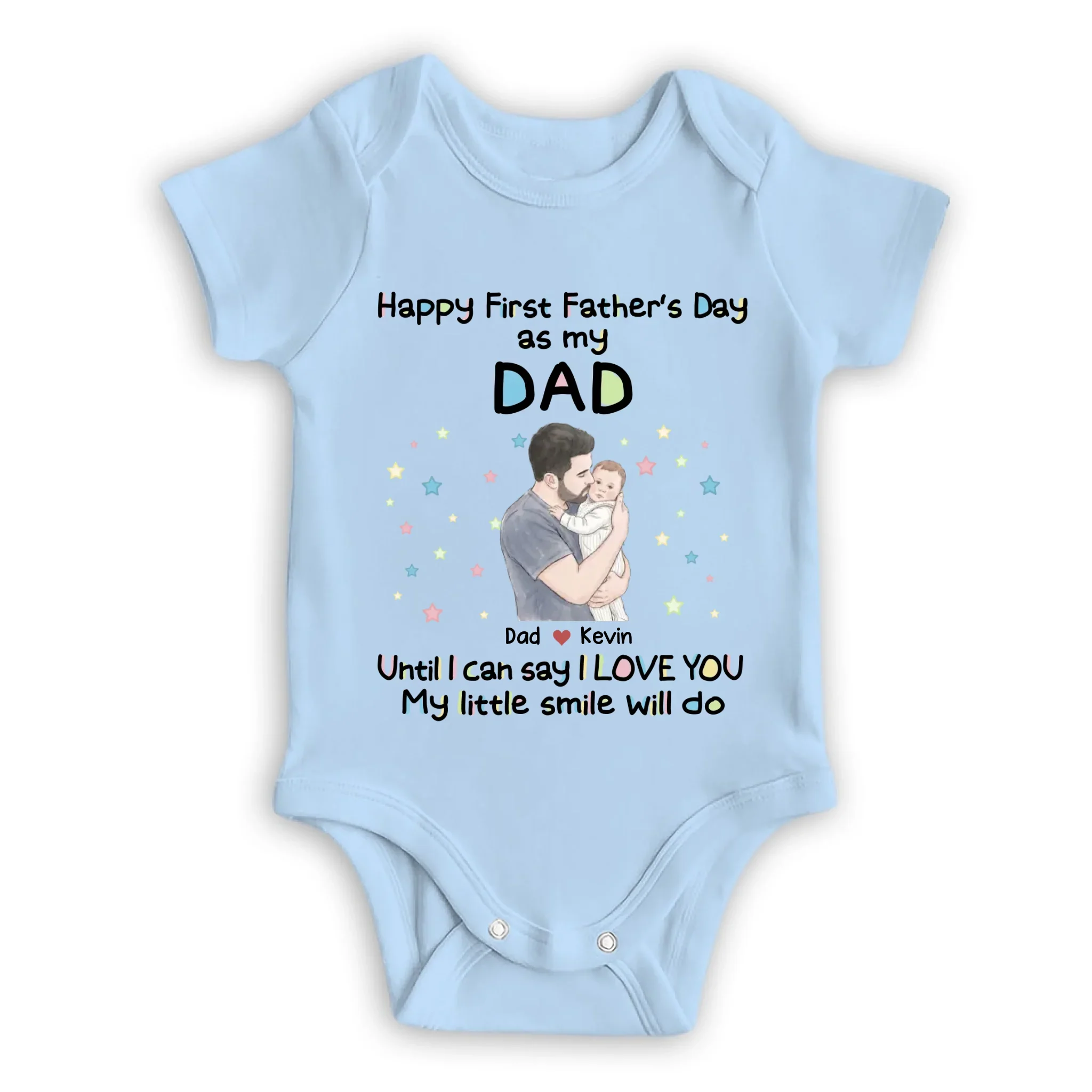 My Smile For Daddy Photo - Personalized Custom Baby Onesie - Image 9
