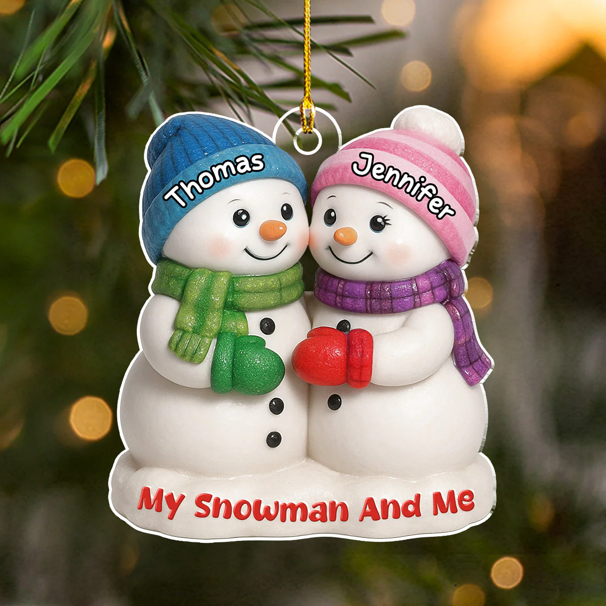 My Snowman - Personalized Custom 3D Effect Acrylic Ornament - Image 5