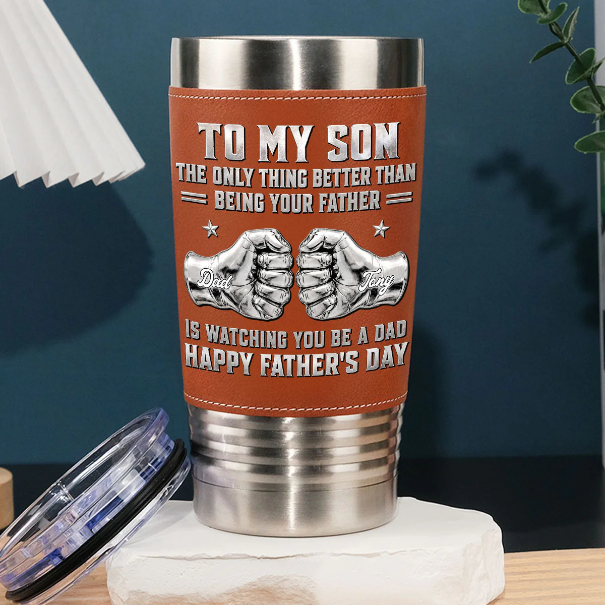My Son Be A Dad 2 - Personalized Custom Leather Tumbler