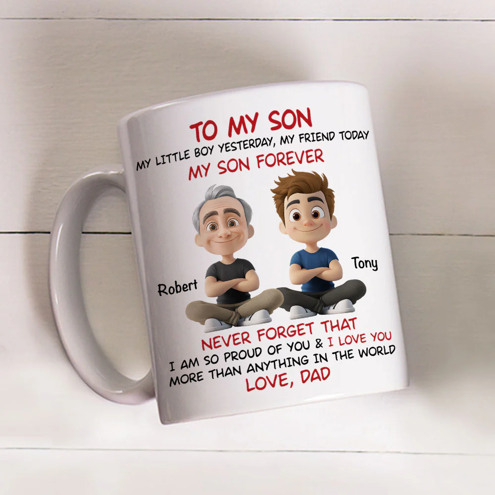 My Son Forever - Personalized Custom Coffee Mug - Image 4