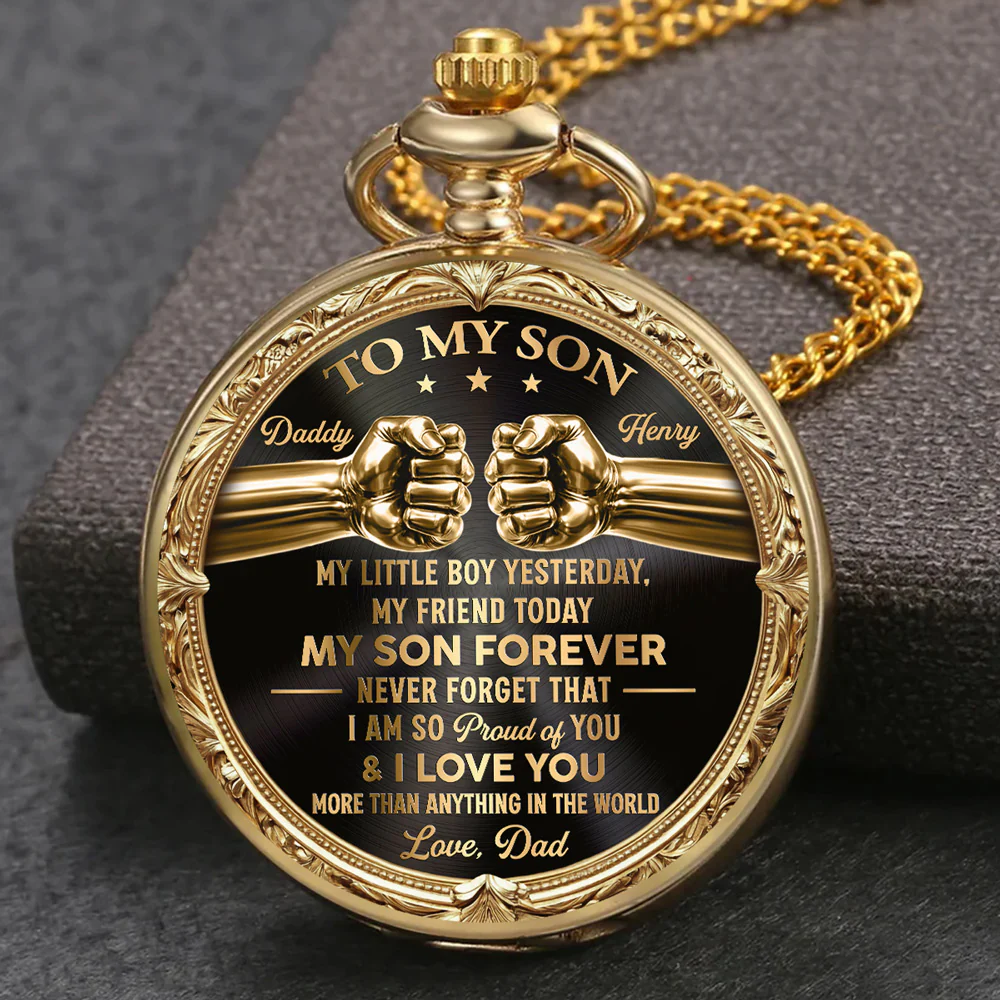 My Son Forever - Personalized Custom Print Pocket Watch
