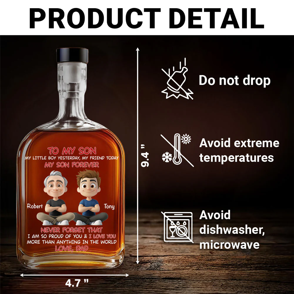 My Son Forever - Personalized Custom Spirits Decanter - Image 4