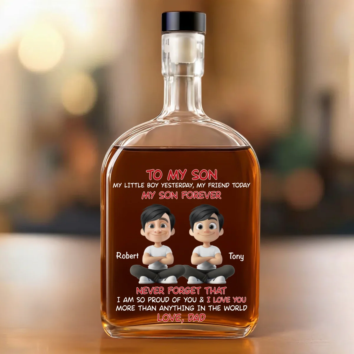 My Son Forever - Personalized Custom Spirits Decanter - Image 6