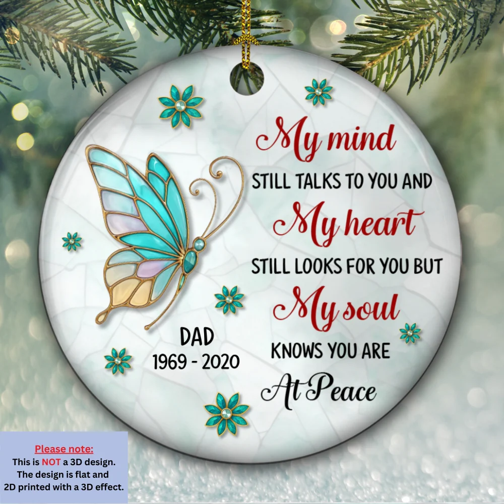 My Soul Knows You Are At Peace - Personalized Custom 3D Inflated Effect Ceramic Ornament - Image 5