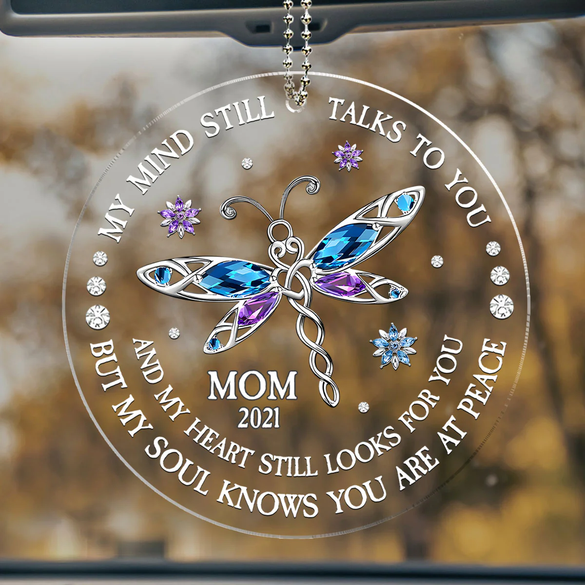 My Soul Knows You Are At Peace - Personalized Custom Car Ornament - Image 2
