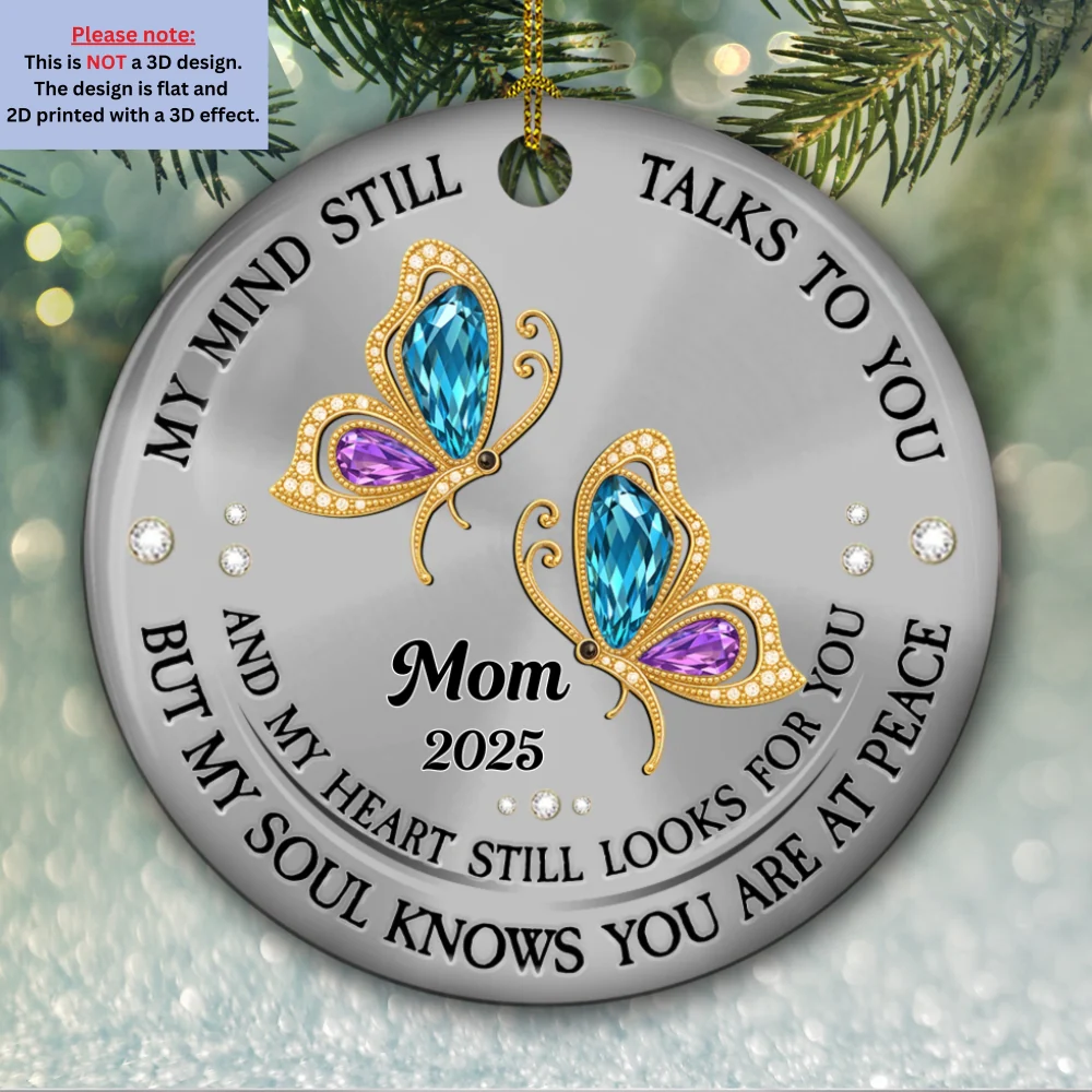 My Soul Knows You Are At Peace - Personalized Custom Ceramic Ornament - Image 6