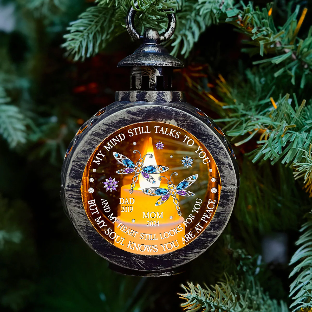 My Soul Knows You Are At Peace - Personalized Custom Christmas Lantern - Image 2