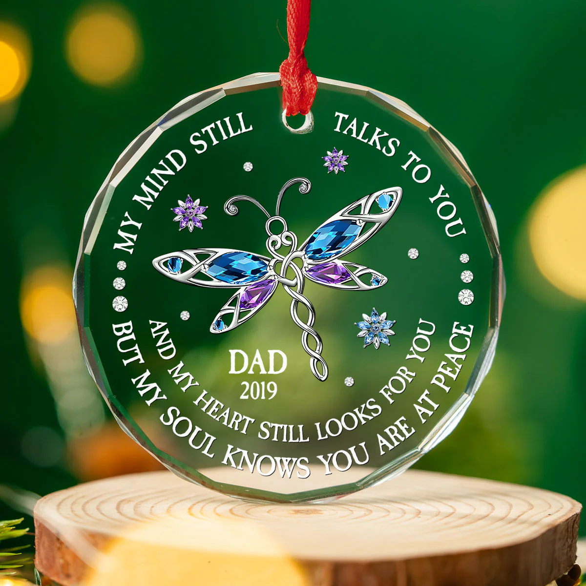 My Soul Knows You Are At Peace - Personalized Custom Glass Ornament - Image 3