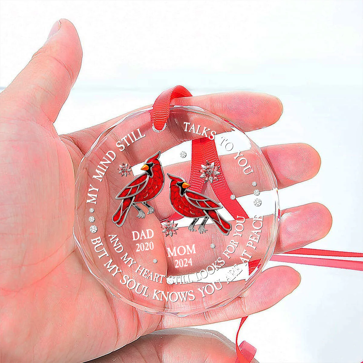 My Soul Knows You Are At Peace - Personalized Custom Glass Ornament - Image 5