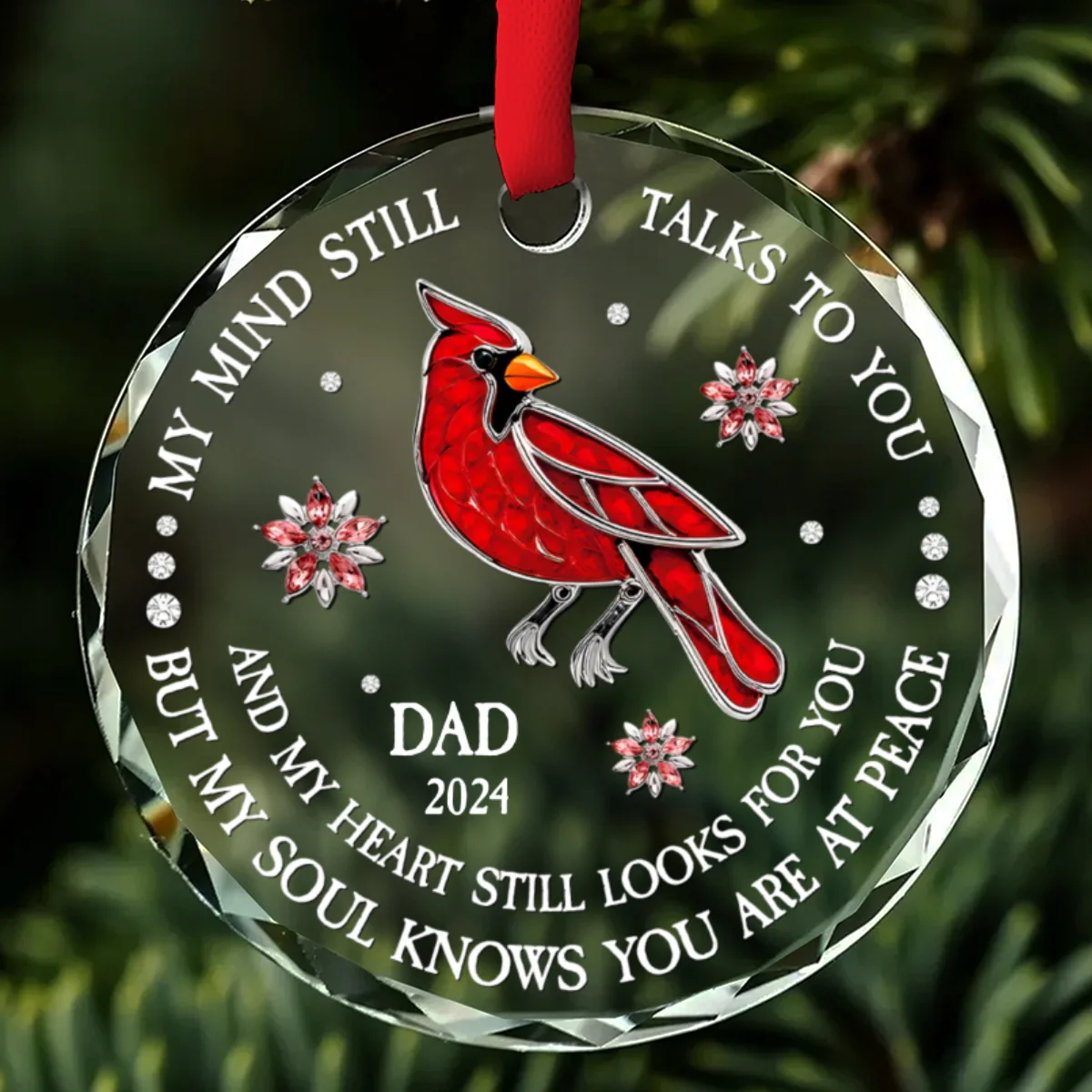 My Soul Knows You Are At Peace - Personalized Custom Glass Ornament - Image 6