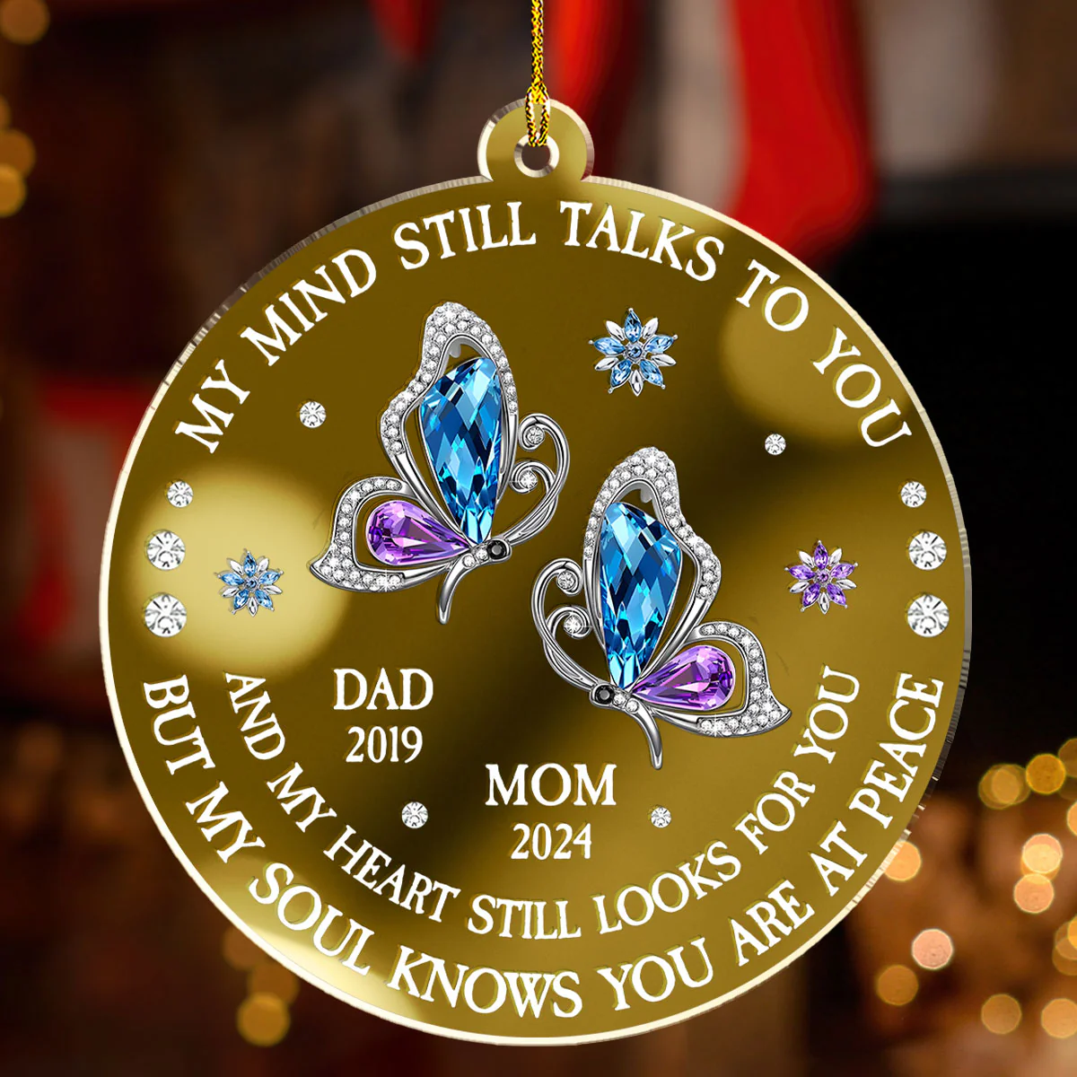 My Soul Knows You Are At Peace - Personalized Custom Mirrored Acrylic Ornament - Image 2