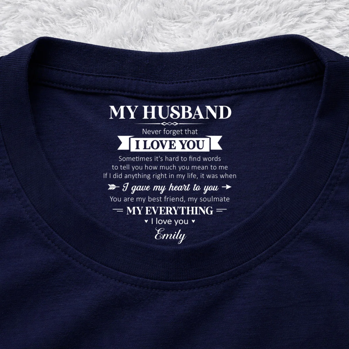 My Soulmate And My Everything - Personalized Custom Inside Neck Print T-Shirt - Image 10