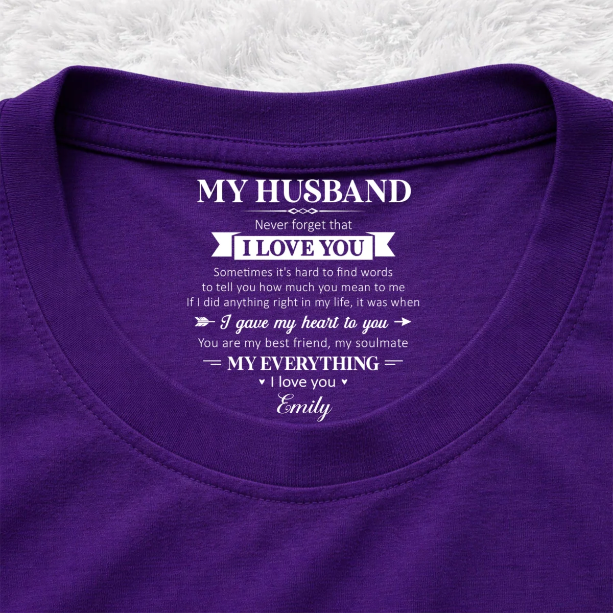 My Soulmate And My Everything - Personalized Custom Inside Neck Print T-Shirt - Image 11