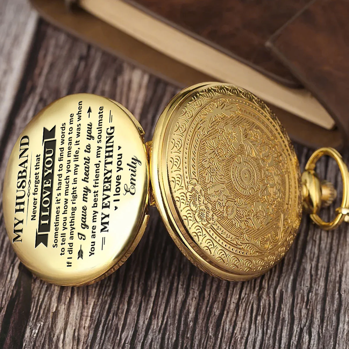 My Soulmate And My Everything - Personalized Custom Pocket Watch - Image 4