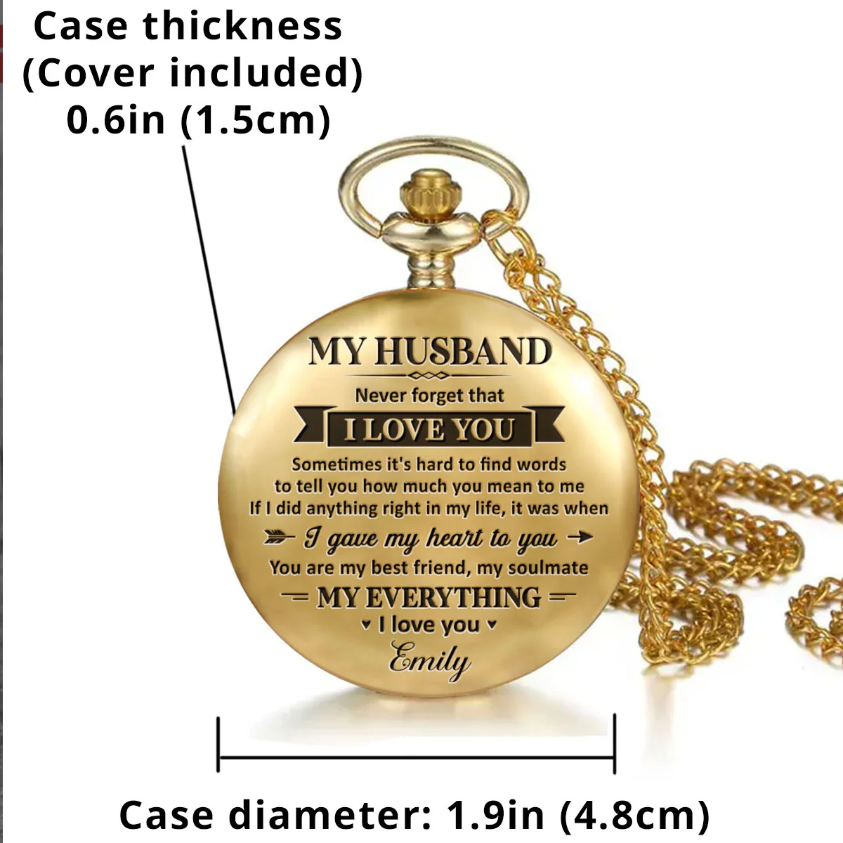 My Soulmate And My Everything - Personalized Custom Pocket Watch - Image 5