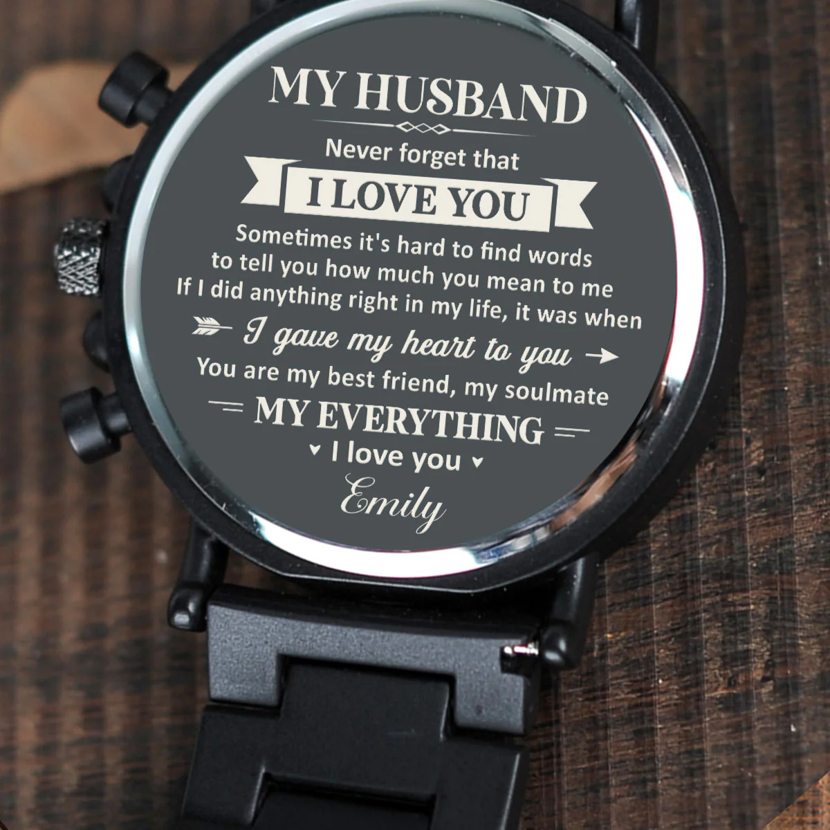 My Soulmate And My Everything - Personalized Engraved Wooden Watches GQ026 - Image 3