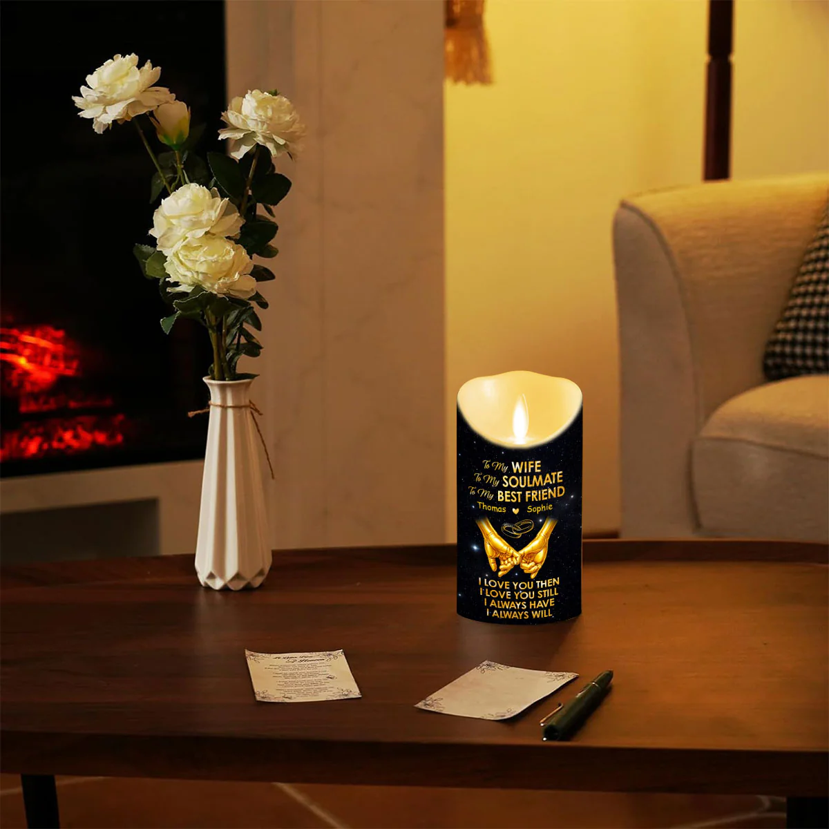 My Soulmate My Best Friend - Personalized Custom LED Candle - Image 5