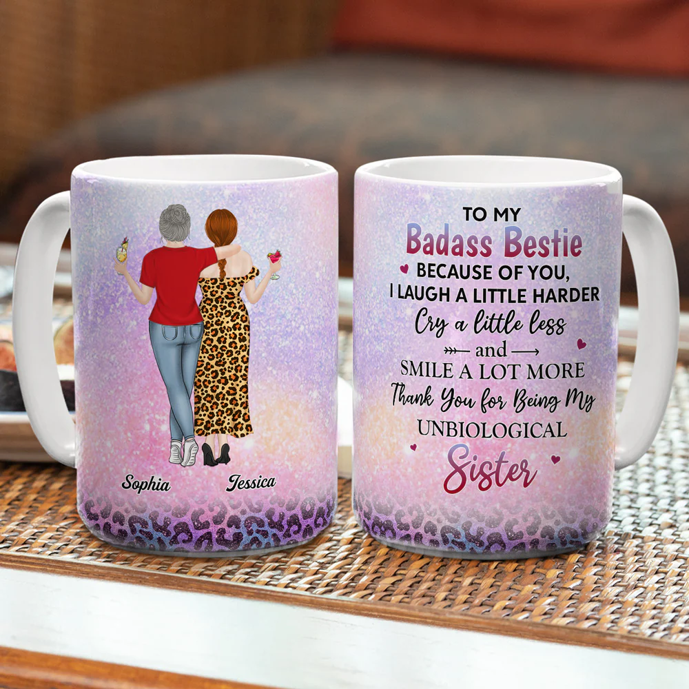 My Unbiological Sister - Personalized Custom Coffee Mug - Image 5
