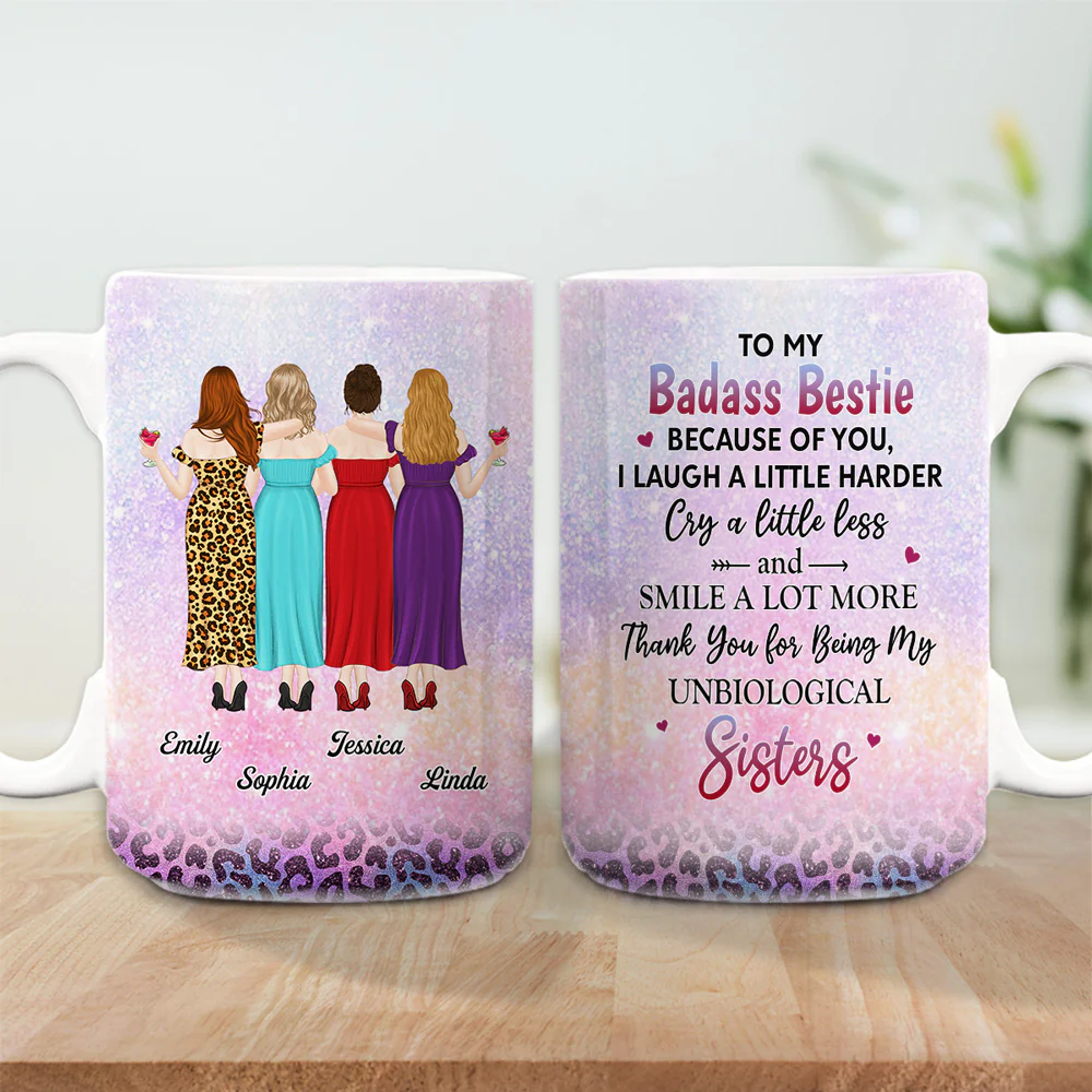 My Unbiological Sister - Personalized Custom Coffee Mug - Image 6