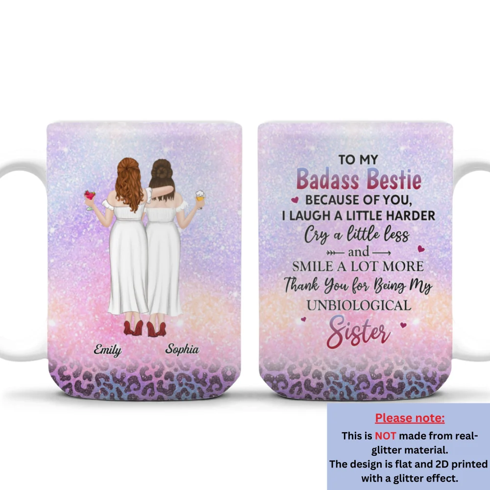 My Unbiological Sister - Personalized Custom Coffee Mug - Image 9
