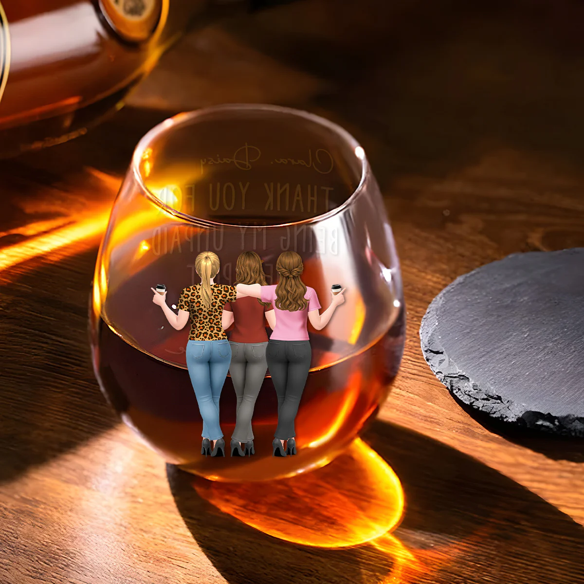 My Unpaid Therapist Gift For Coworkers Friends Sisters - Personalized Custom Wine Glass - Image 4