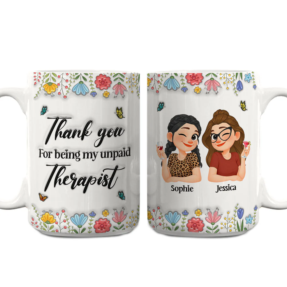 My Unpaid Therapist  - Personalized Custom 3D Inflated Effect Mug - Image 2