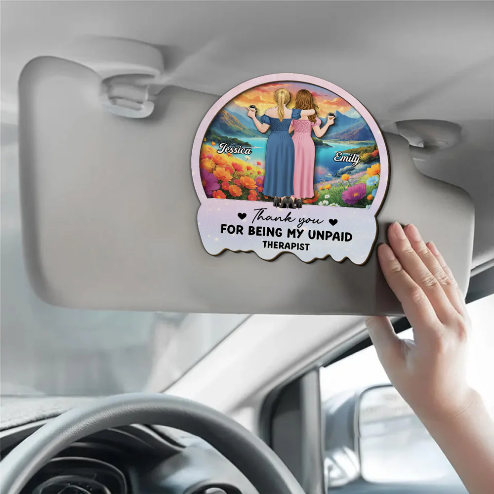 My Unpaid Therapist - Personalized Custom Car Visor Clip - Image 3