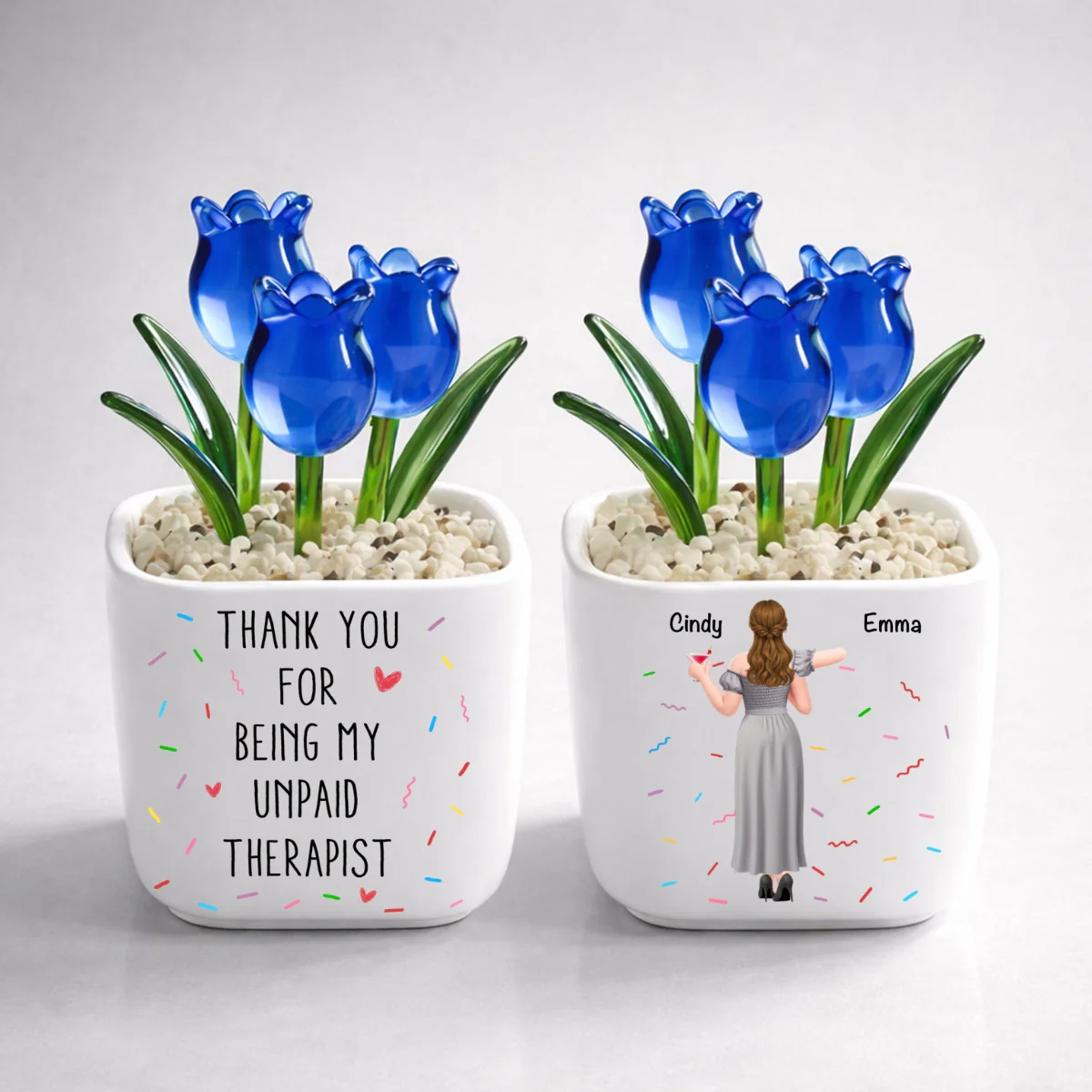 My Unpaid Therapist - Personalized Custom Glass Everlasting Tulips - Image 6