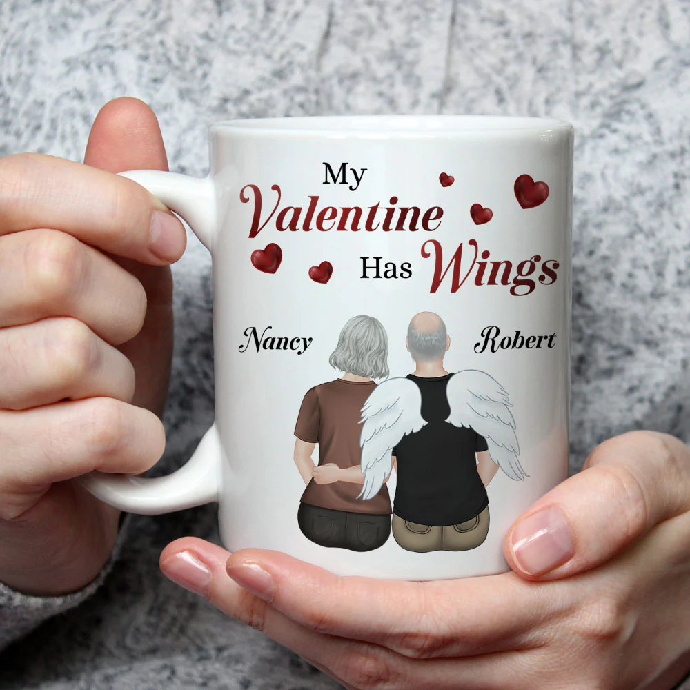 My Valentine Has Wings - Personalized Custom Coffee Mug - Image 3