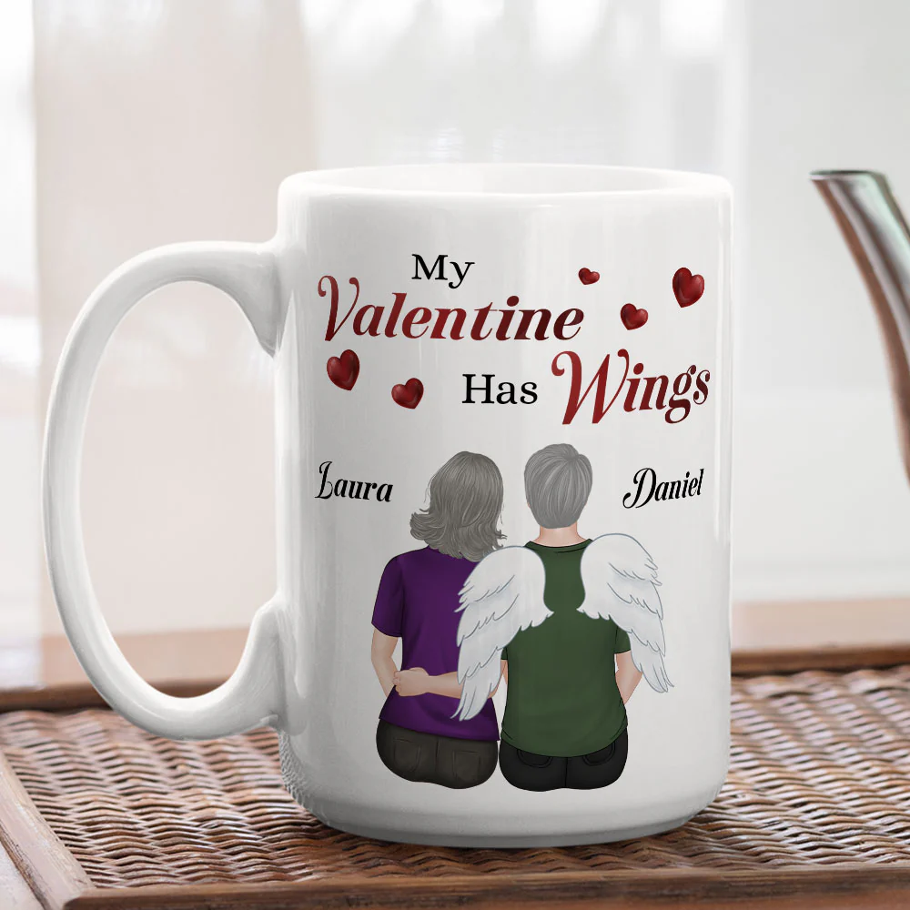 My Valentine Has Wings - Personalized Custom Coffee Mug - Image 4