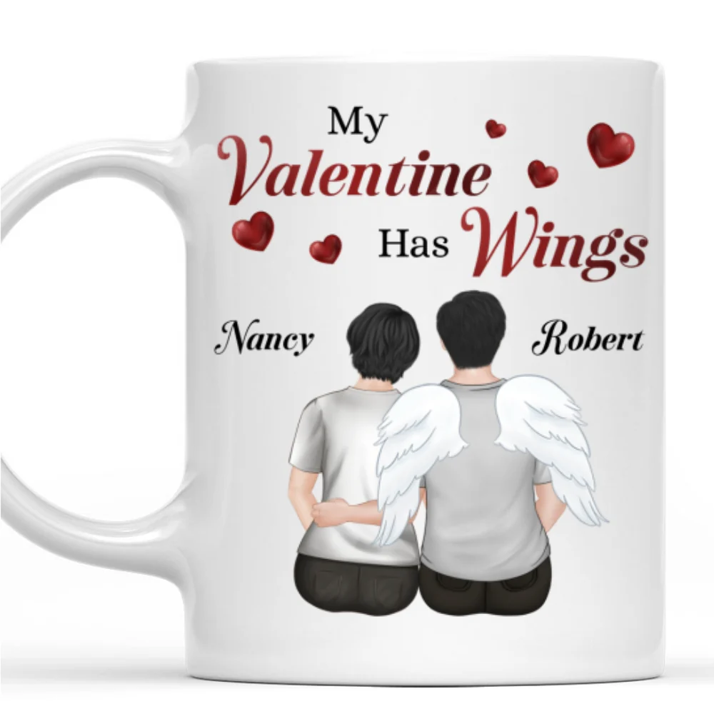 My Valentine Has Wings - Personalized Custom Coffee Mug - Image 7