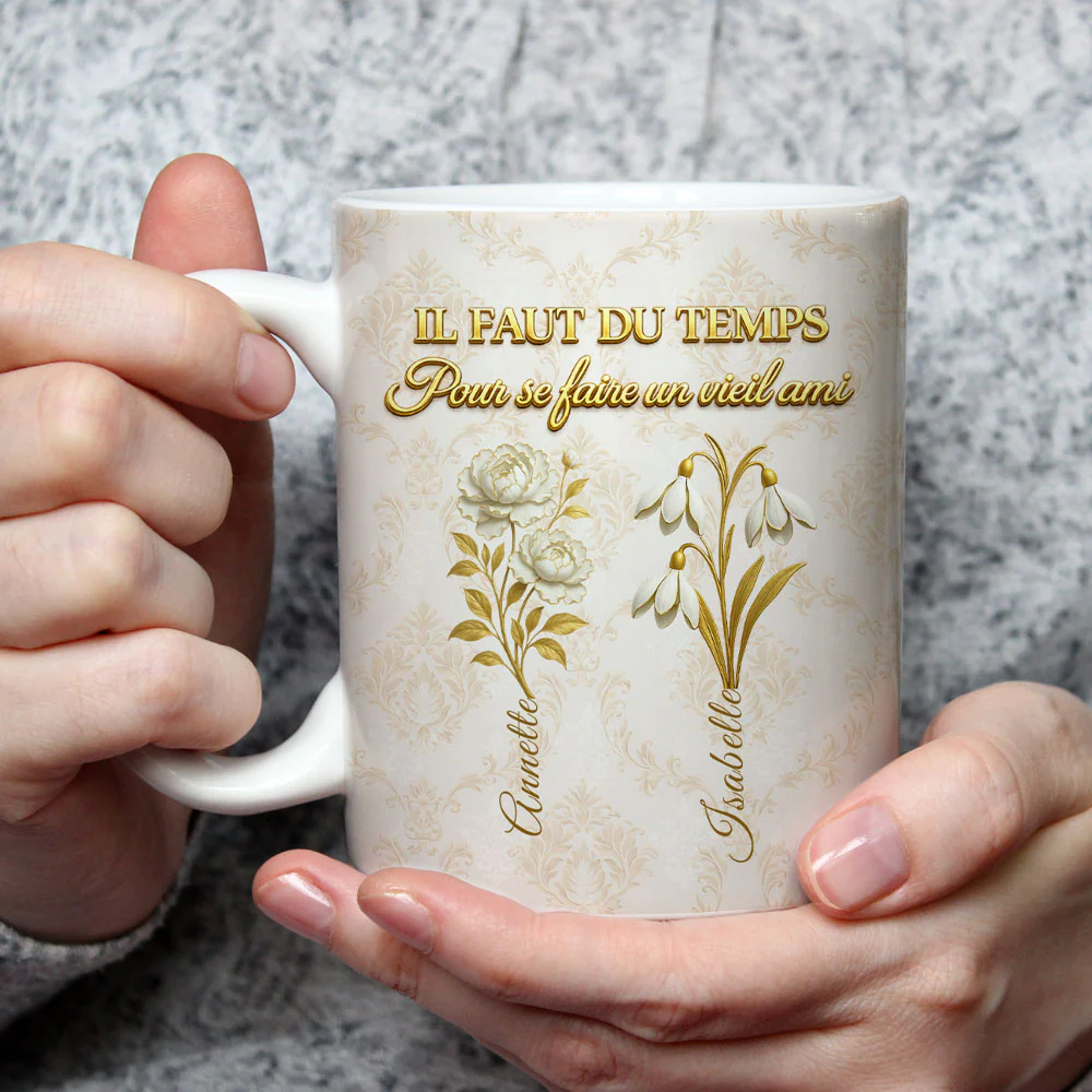My Vintage Friend French - Personalized Custom Coffee Mug - Image 2