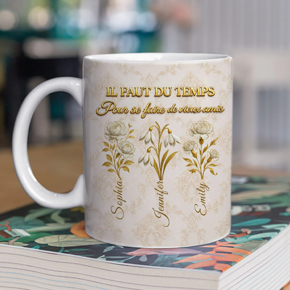 My Vintage Friend French - Personalized Custom Coffee Mug - Image 3