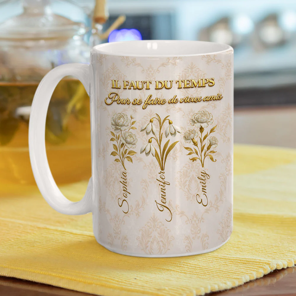 My Vintage Friend French - Personalized Custom Coffee Mug - Image 5