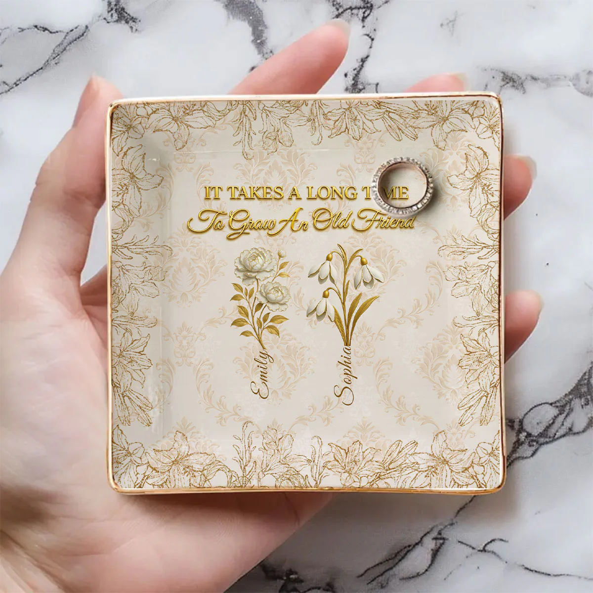 My Vintage Friend - Personalized Custom Jewelry Dish - Image 5